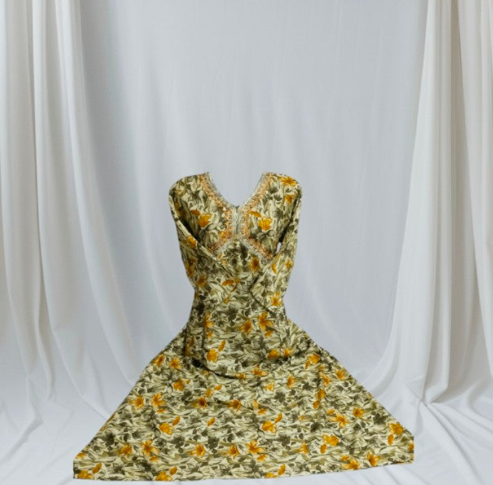 Maverick Yellow Multiple Floral Anarkali kurti