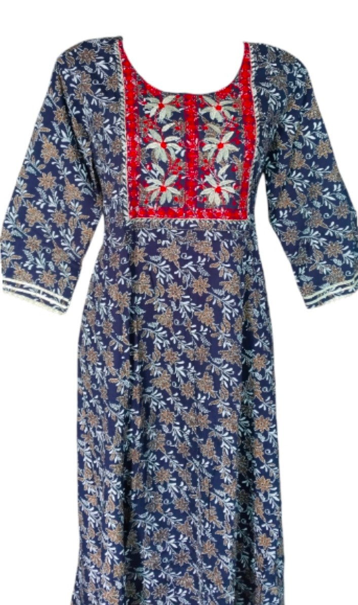 Maverick Blue Anarkali kurti