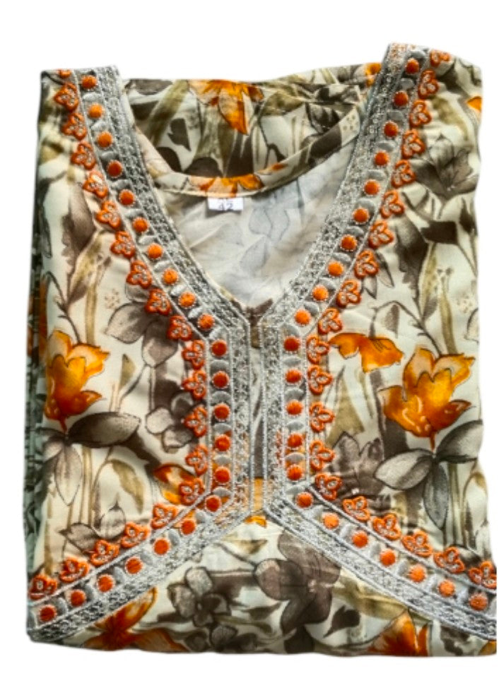 Maverick Yellow Multiple Floral Anarkali kurti