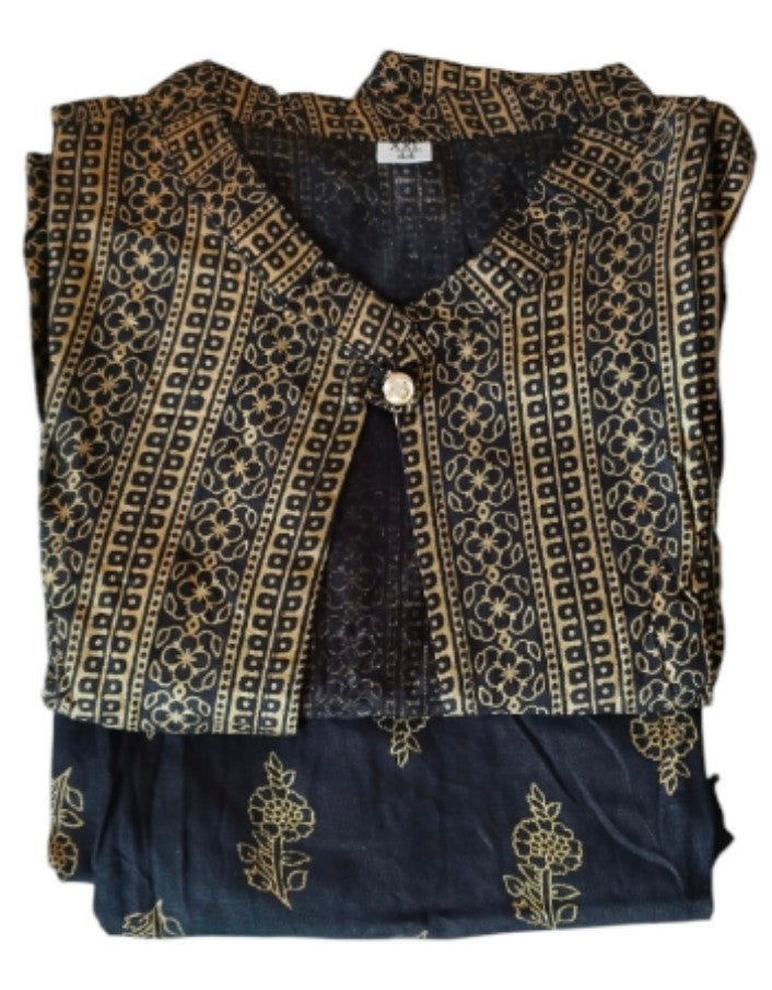 Averick black jacket kurti