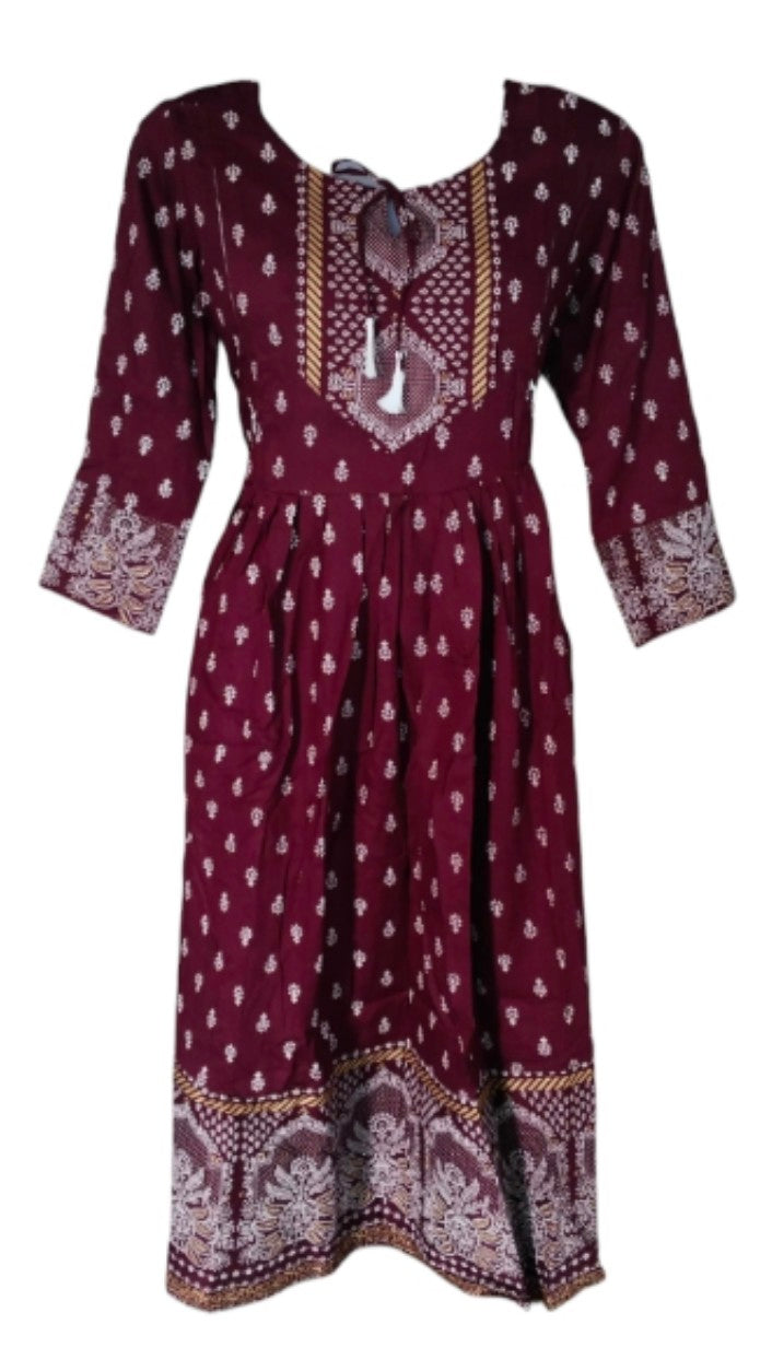 Averick Maroon Maternity Kurti