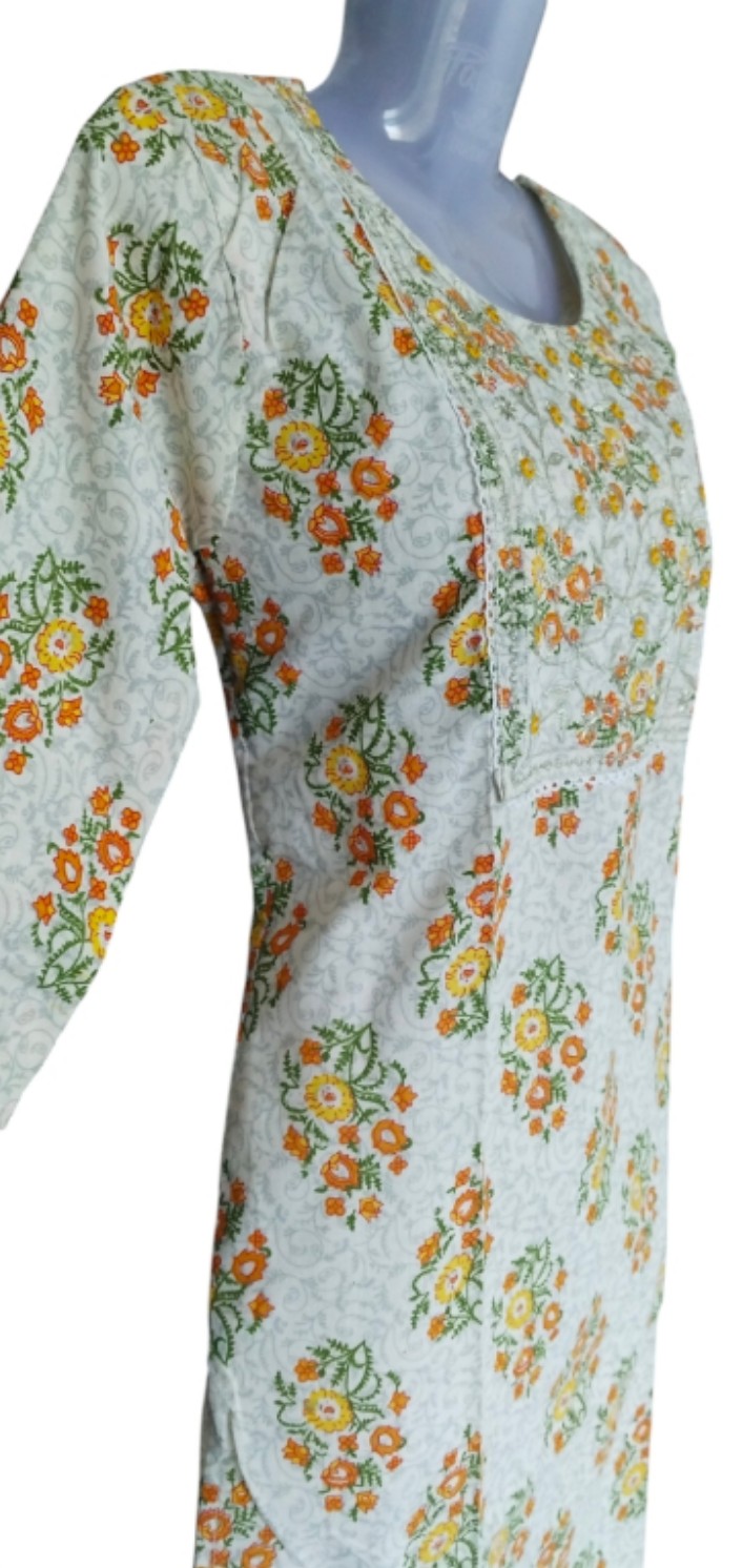 Maverick Off white cotton 2 Piece Salwar Suit