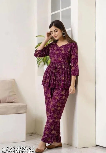 Women's Printed Co-Ord Set For Girls and Women's