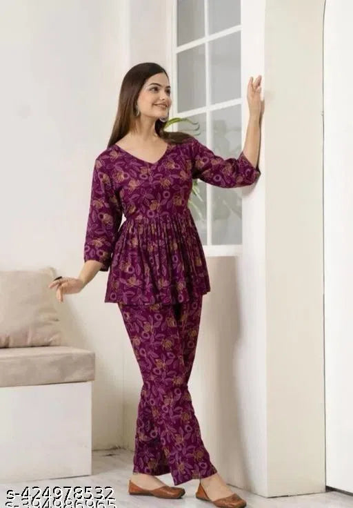 Women's Printed Co-Ord Set For Girls and Women's