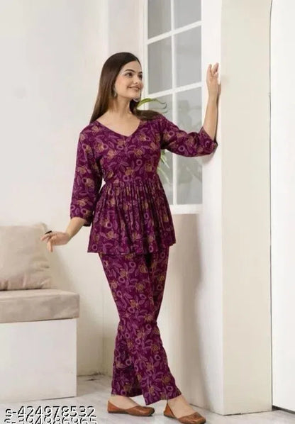 Women's Printed Co-Ord Set For Girls and Women's