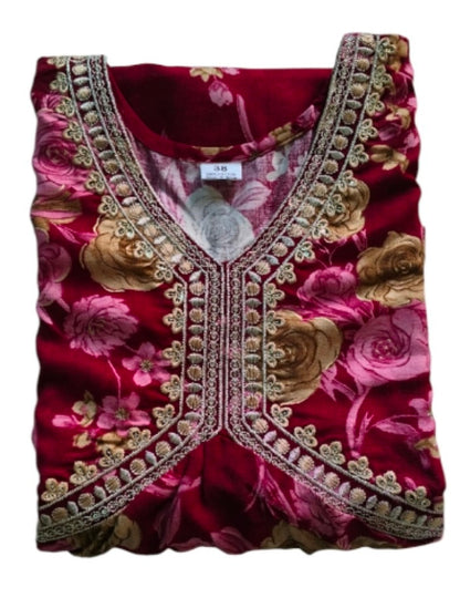 Maverick Red Anarkali Kurti