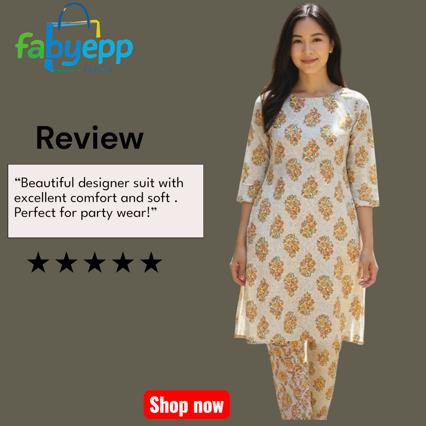 Maverick Off white cotton 2 Piece Salwar Suit