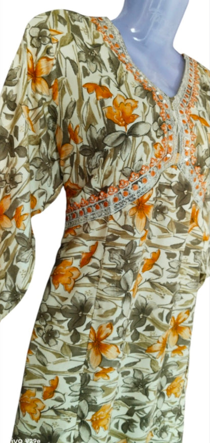 Maverick Yellow Multiple Floral Anarkali kurti