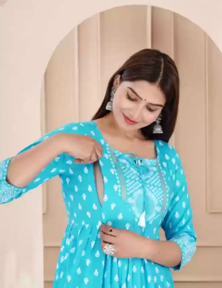 Averick Blue Maternity kurti