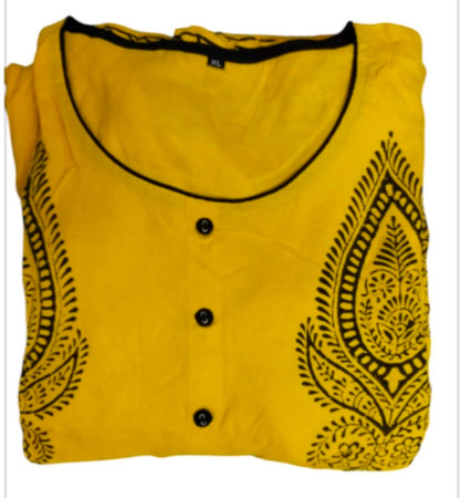 Maverick Yellow Anarkali Kurti