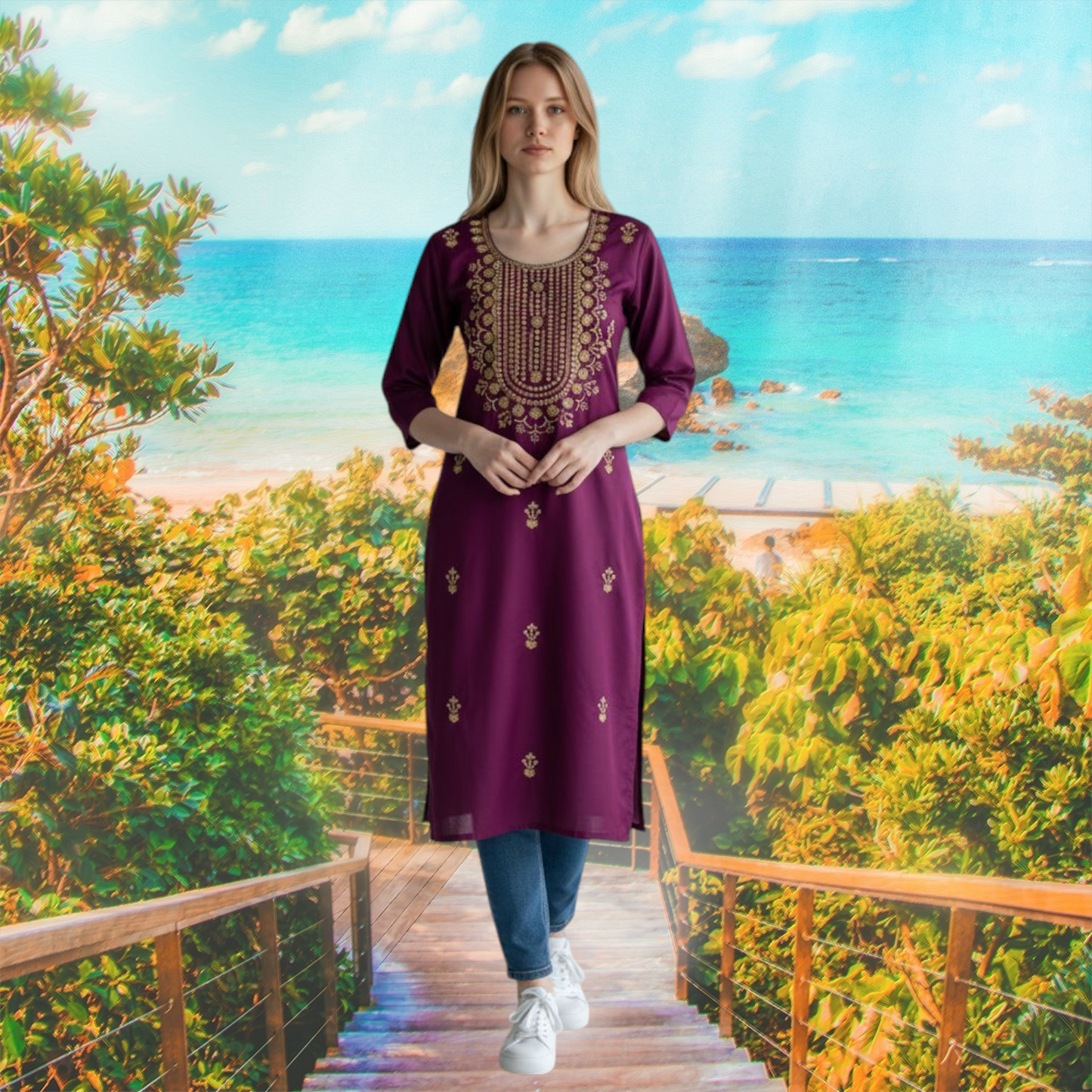Maverick Embroidery kurti
