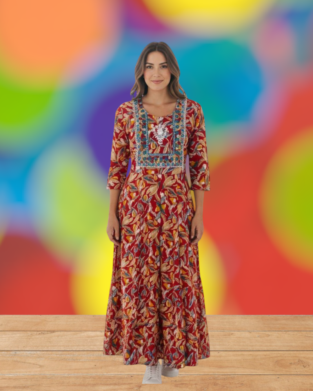 Maverick Red Anarkali Kurti