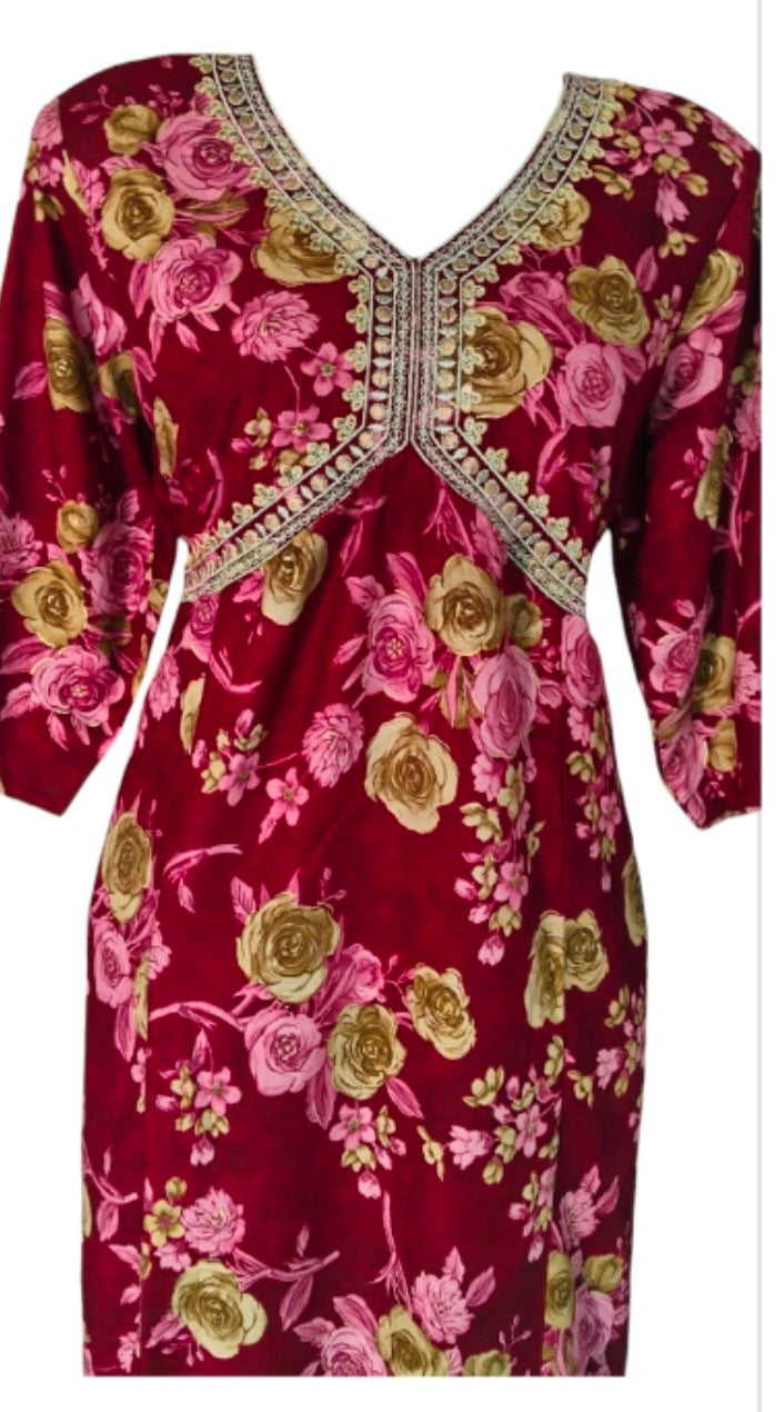Maverick Red Anarkali Kurti