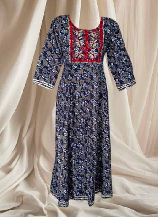 Maverick Blue Anarkali kurti