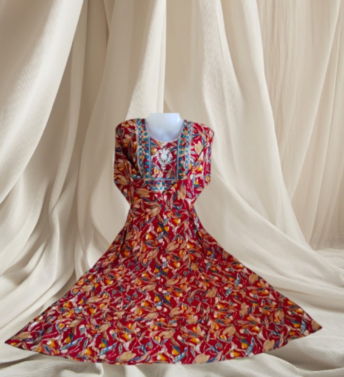 Maverick Red Anarkali Kurti