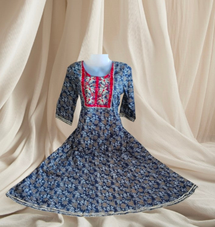 Maverick Blue Anarkali kurti