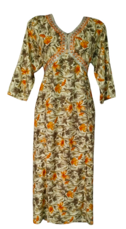 Maverick Yellow Multiple Floral Anarkali kurti