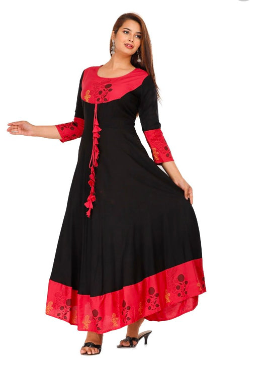 Averick Black Anarkali kurti